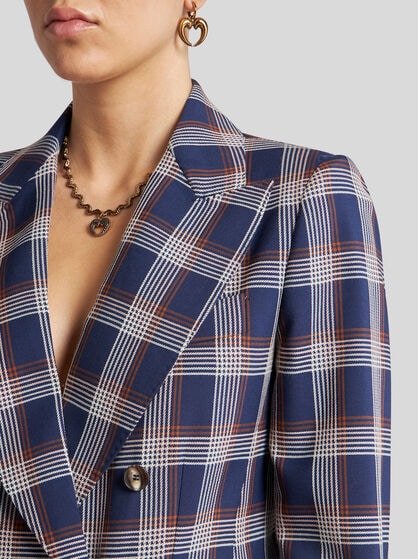 MAXI CHECK TWEED JACKET