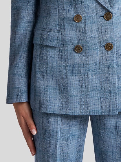 SLUB LINEN CHECK JACKET