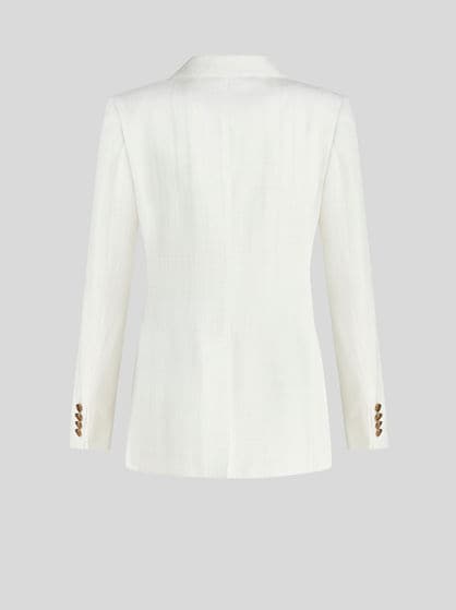 SLUB FABRIC DOUBLE-BREASTED JACKET