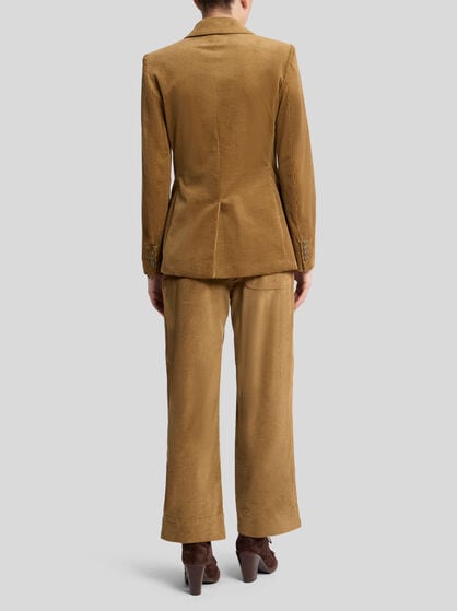 DOUBLE-BREASTED CORDUROY VELVET JACKET