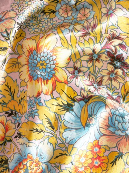 WRAPAROUND JACQUARD JACKET WITH SPRING BOUQUET PRINT