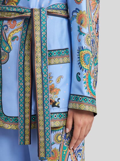 SILK TWILL WRAPAROUND JACKET
