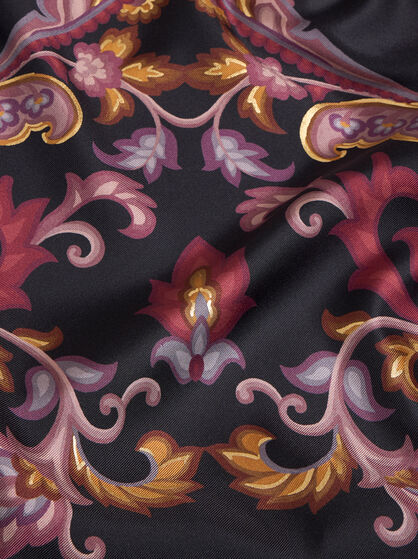 SILK TWILL KESA WITH PLACED PRINT