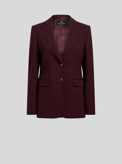 SINGLE-BREASTED WOOL JACQUARD JACKET WITH MEDALLION MOTIF