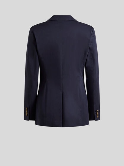 STRETCH COTTON JACKET WITH PEGASO BUTTONS