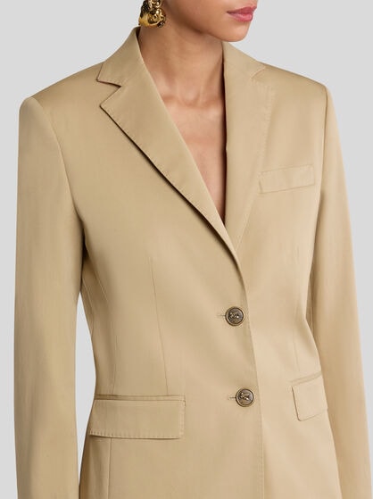 STRETCH COTTON JACKET WITH PEGASO BUTTONS