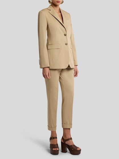 STRETCH COTTON JACKET WITH PEGASO BUTTONS