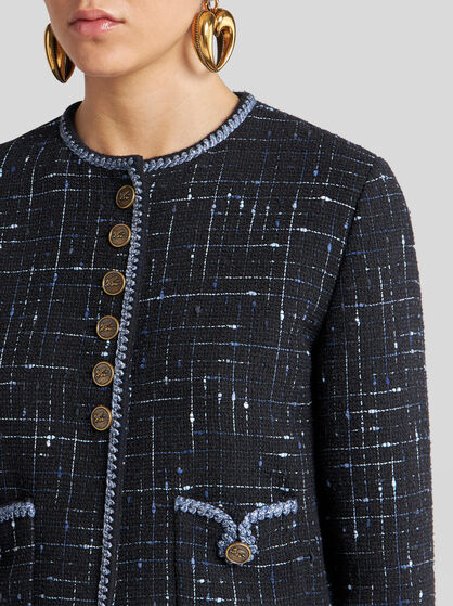 BOUCLÉ JACKET WITH PEGASO BUTTONS