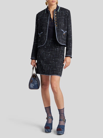 BOUCLÉ JACKET WITH PEGASO BUTTONS