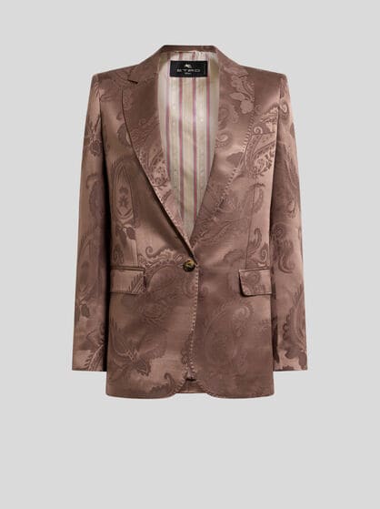 JACQUARD SINGLE-BREASTED JACKET WITH FLORAL PAISLEY MOTIF