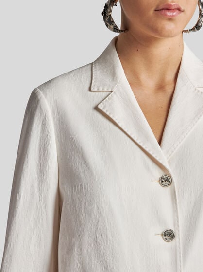 BOXY JACQUARD JACKET WITH MEDALLION MOTIF