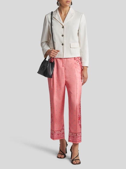 BOXY JACQUARD JACKET WITH MEDALLION MOTIF