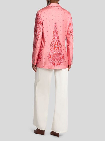 SILK TWILL JACKET WITH PEGASO BUTTONS