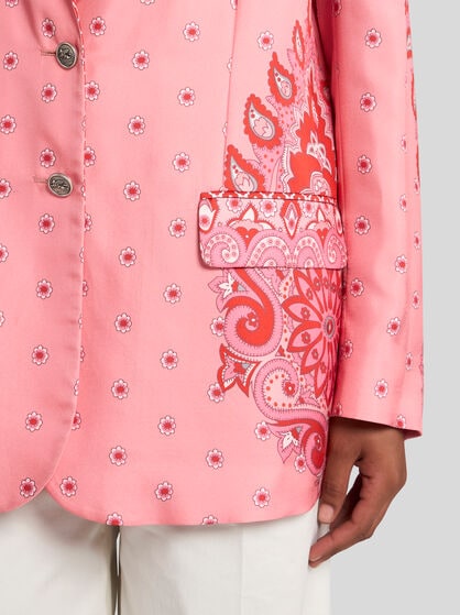 SILK TWILL JACKET WITH PEGASO BUTTONS