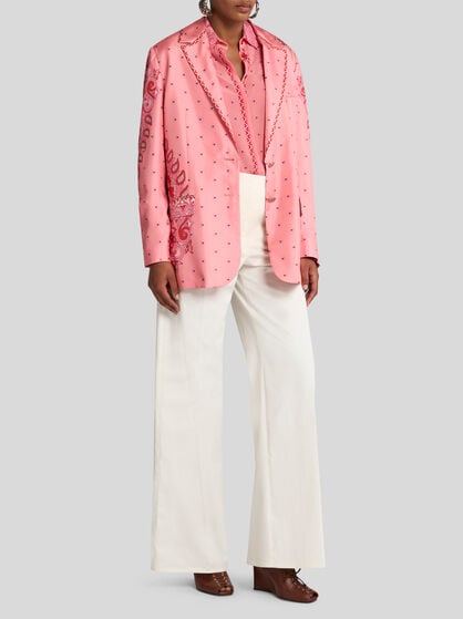 SILK TWILL JACKET WITH PEGASO BUTTONS