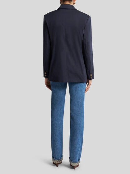 DOUBLE-BREASTED STRETCH JACKET WITH PEGASO BUTTONS