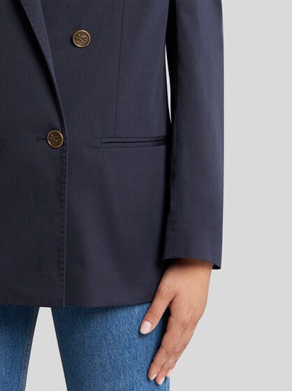 DOUBLE-BREASTED STRETCH JACKET WITH PEGASO BUTTONS