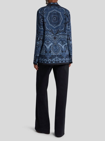 REVERSIBLE JACKET WITH SILK SCARF MOTIF