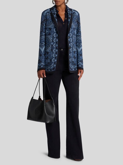 REVERSIBLE JACKET WITH SILK SCARF MOTIF