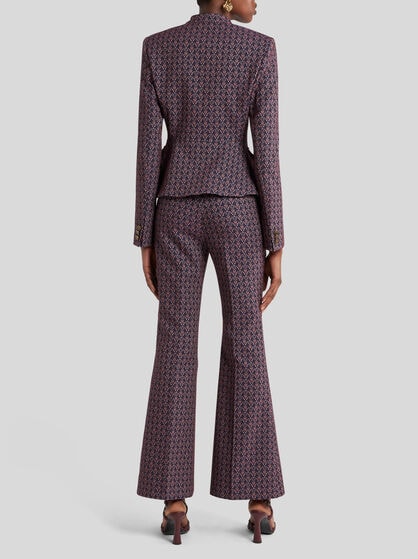 SINGLE-BREASTED COTTON-BLEND JACQUARD JACKET