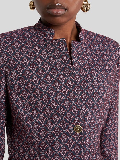 SINGLE-BREASTED COTTON-BLEND JACQUARD JACKET