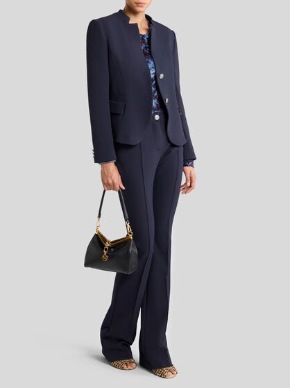 SINGLE-BREASTED JACKET WITH PEPLUM DETAIL