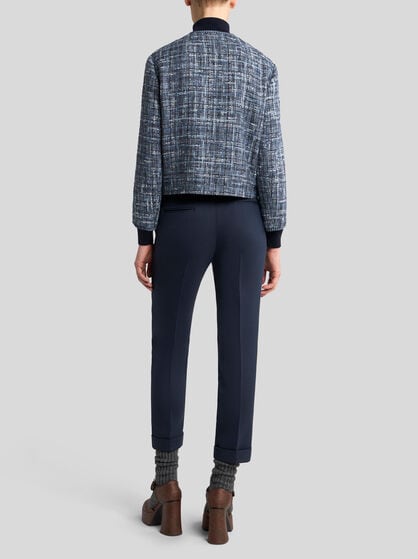 BOXY JACKET IN MULTICOLOURED BASKETWEAVE