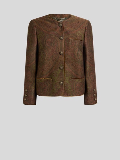 WOOL-BLEND JACQUARD JACKET WITH PAISLEY MOTIF