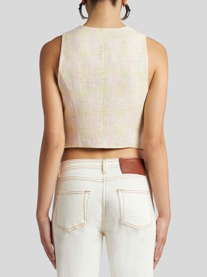 SLUB LINEN-BLEND WAISTCOAT