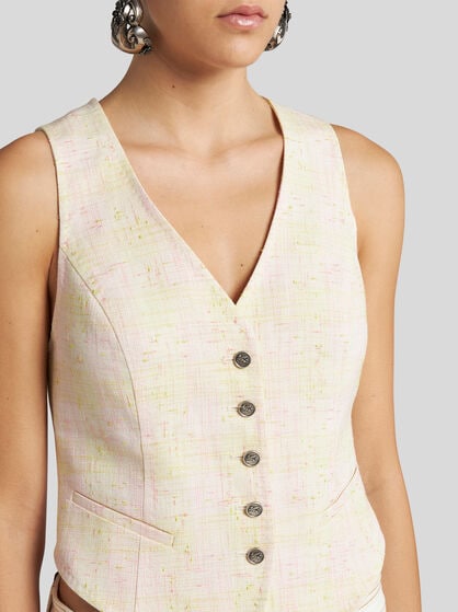 SLUB LINEN-BLEND WAISTCOAT