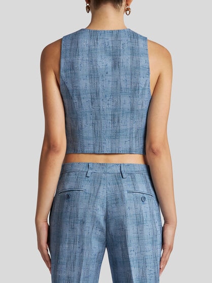 SLUB LINEN-BLEND WAISTCOAT