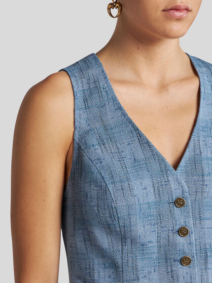 SLUB LINEN-BLEND WAISTCOAT