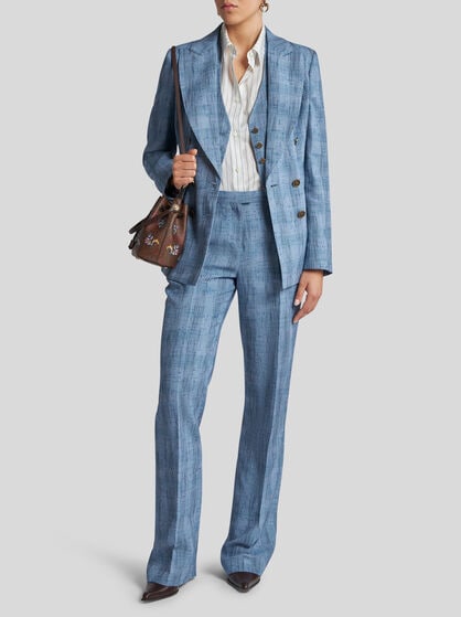SLUB LINEN-BLEND WAISTCOAT