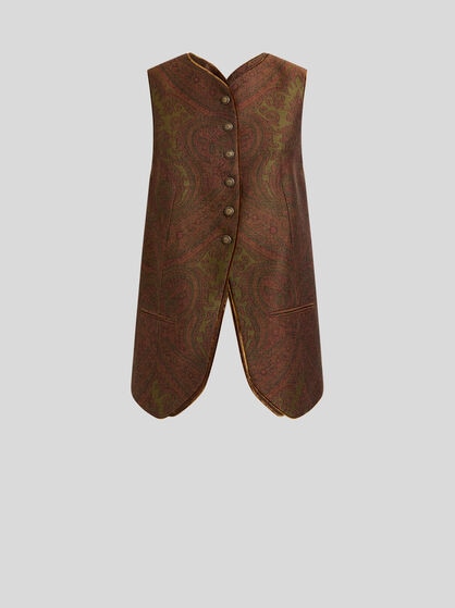 GILET JACQUARD IN MISTO LANA CON MOTIVO PAISLEY