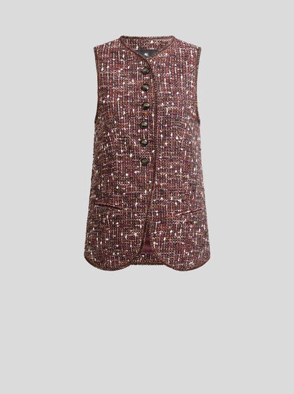 ロング コットン ツイード ベスト