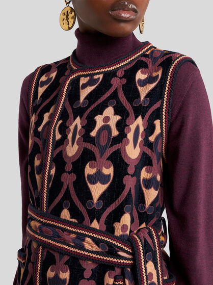LONG REVERSIBLE CHENILLE JACQUARD WAISTCOAT