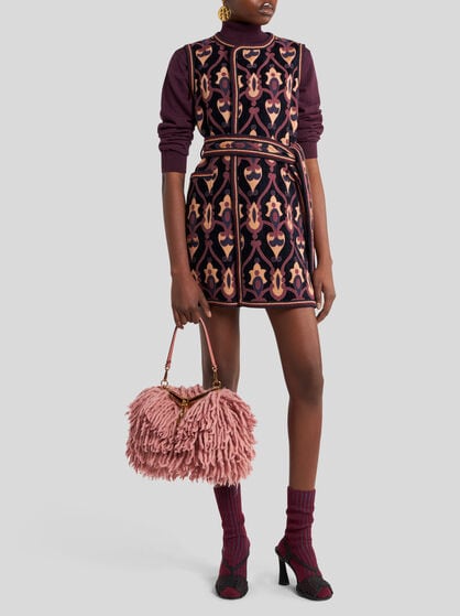 LONG REVERSIBLE CHENILLE JACQUARD WAISTCOAT