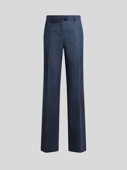 PANTALONES JACQUARD DE LANA CON MOTIVO PAISLEY