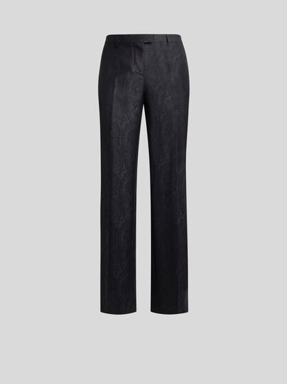 WOOL JACQUARD TROUSERS WITH ARNICA MOTIF