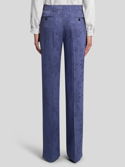 FLORAL JACQUARD TROUSERS