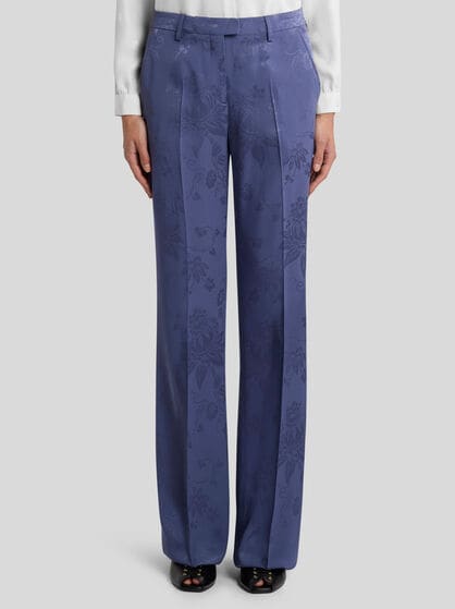 FLORAL JACQUARD TROUSERS