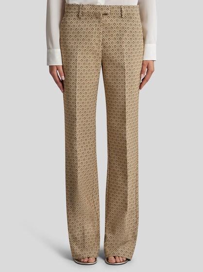 COTTON TROUSERS WITH MEDALLIONS AND FLOWERS