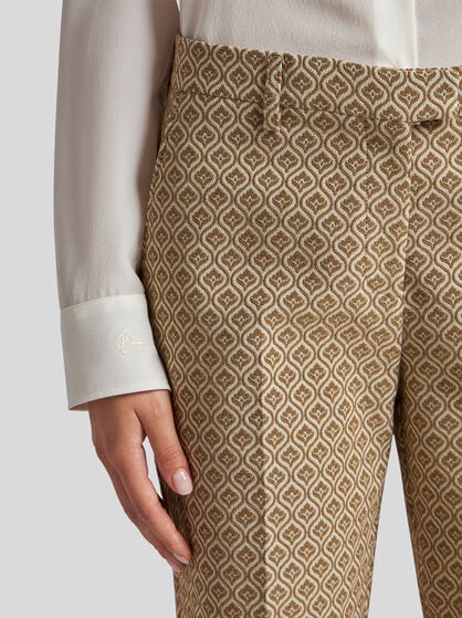 COTTON TROUSERS WITH MEDALLIONS AND FLOWERS
