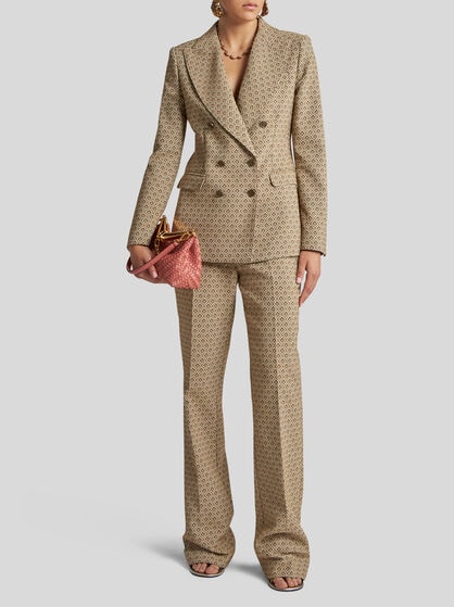 COTTON TROUSERS WITH MEDALLIONS AND FLOWERS