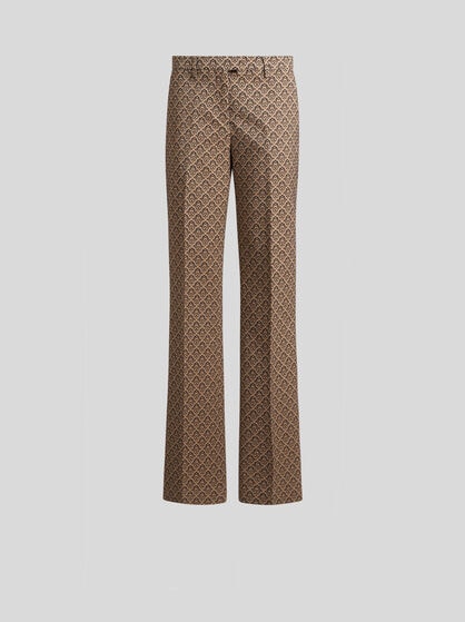 COTTON-BLEND JACQUARD TROUSERS