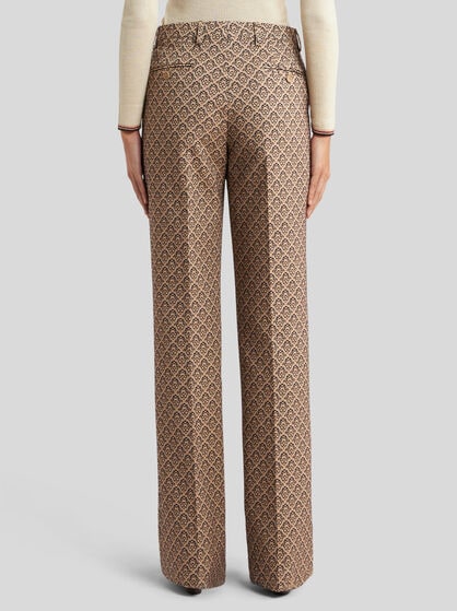 COTTON-BLEND JACQUARD TROUSERS