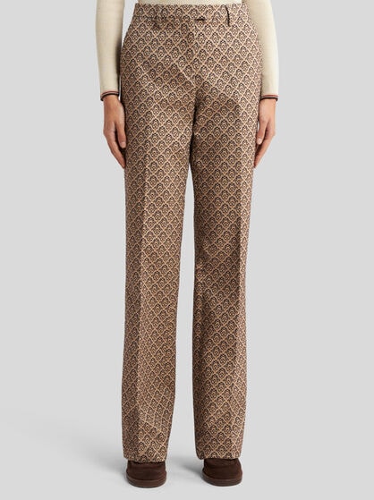 COTTON-BLEND JACQUARD TROUSERS