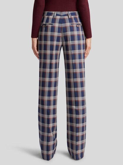 CHECK WOOL TROUSERS