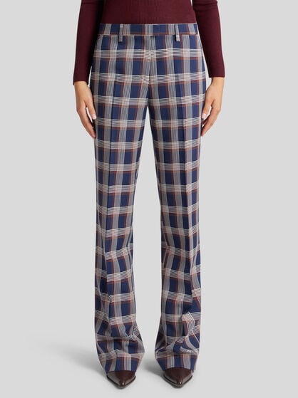 CHECK WOOL TROUSERS
