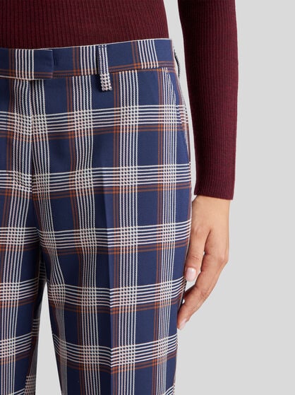 CHECK WOOL TROUSERS